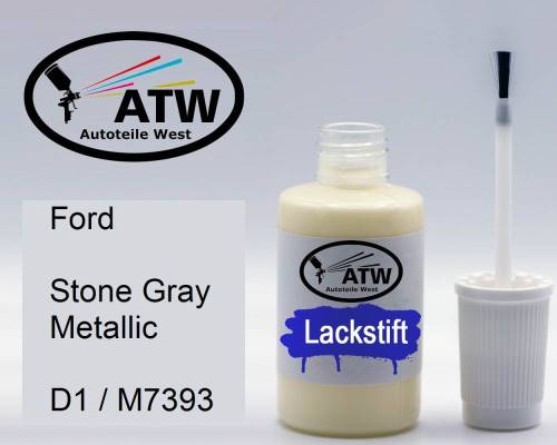 Ford, Stone Gray Metallic, D1 / M7393: 20ml Lackstift, von ATW Autoteile West.